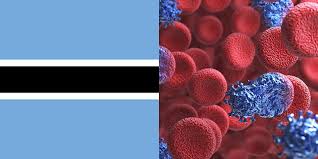 HIV awareness ribbon and map of Botswana